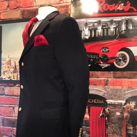 T Harris 3 Buttons Blue Blazer